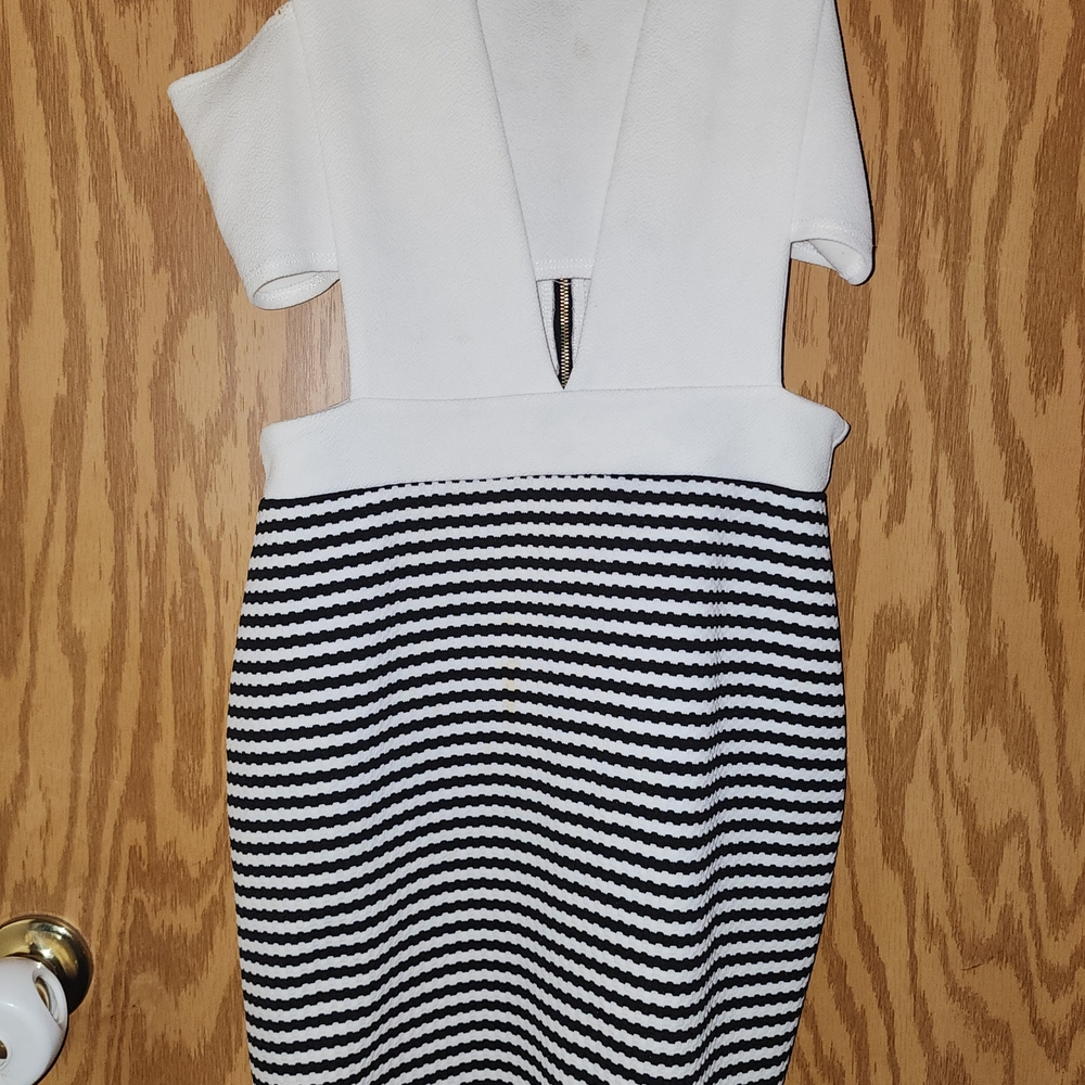 Charlotte Russe White and Black Midi Dress